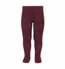 Garnet Ribbed Tights