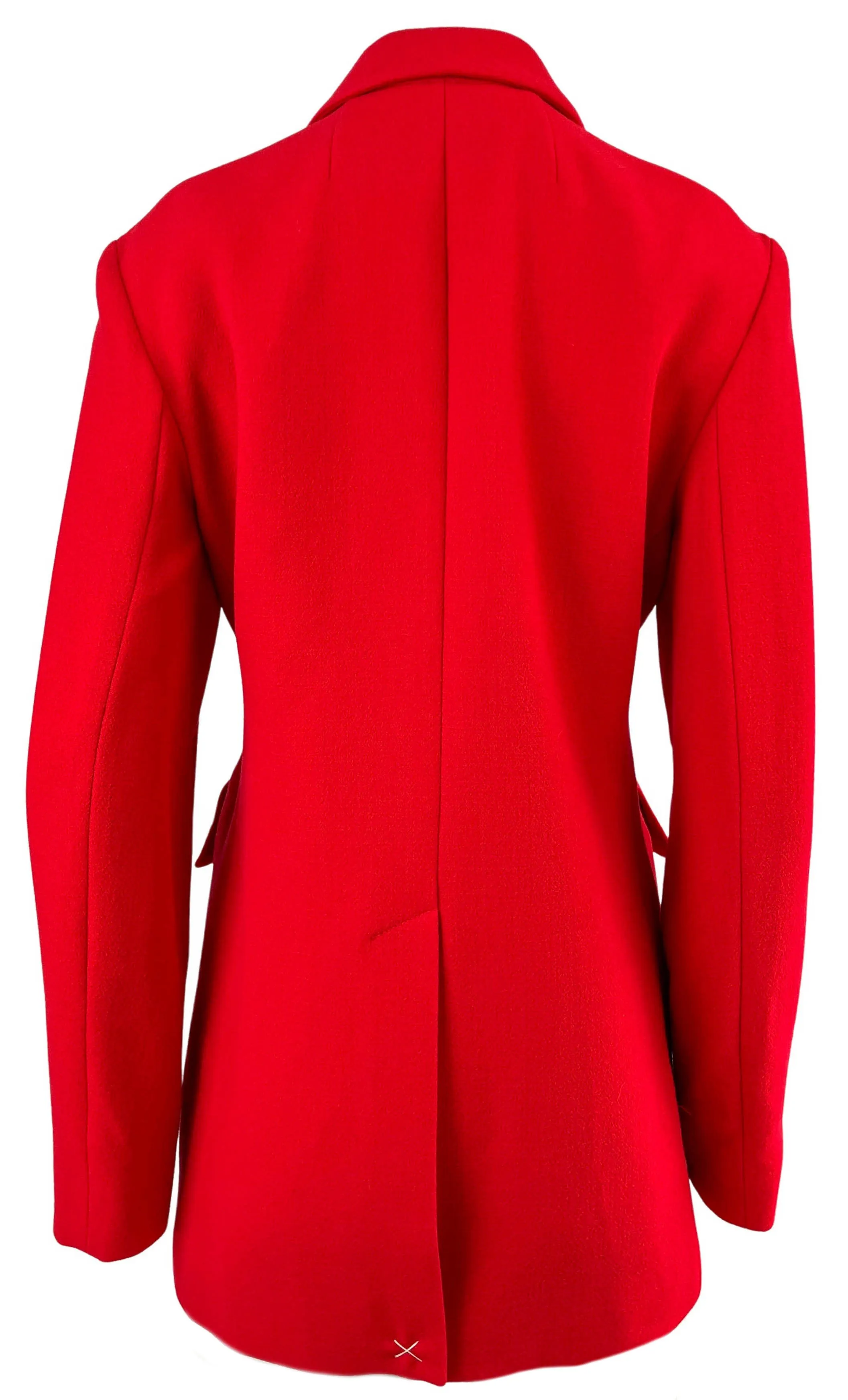 Giambattista Valli Double Breasted Wool Blazer in Red