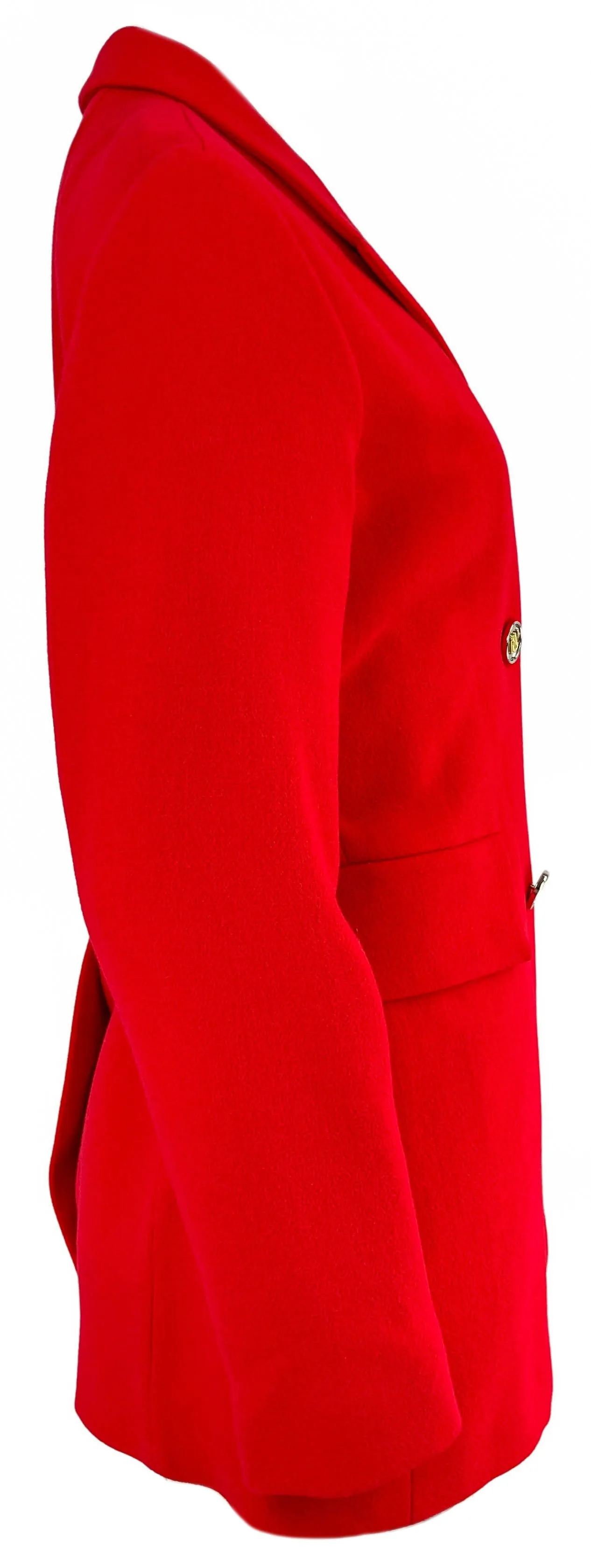 Giambattista Valli Double Breasted Wool Blazer in Red