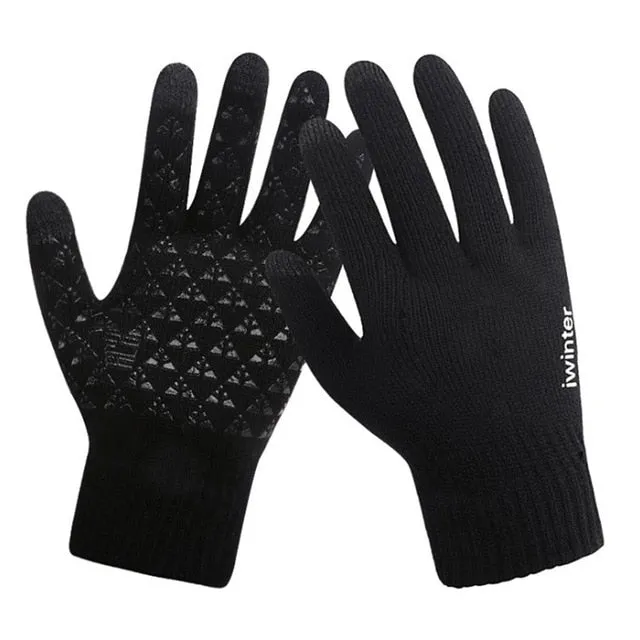 Gloves Outdoor Touchscreen Mittens Solid Women Men Men Casual Street Stretch Warm Winter Fall