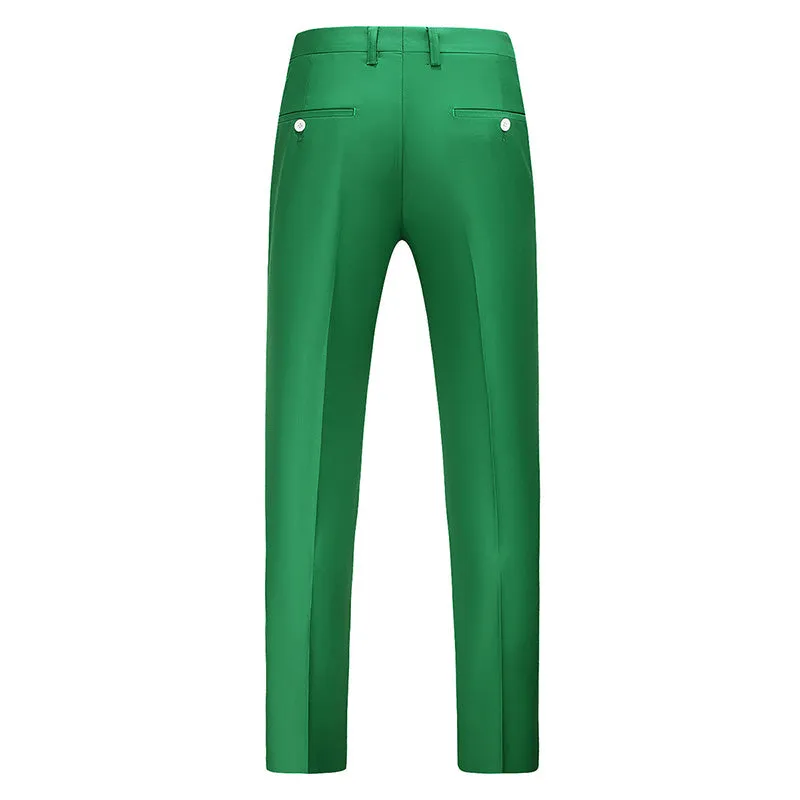 Green Modern Fit Straight Leg Classic Pants