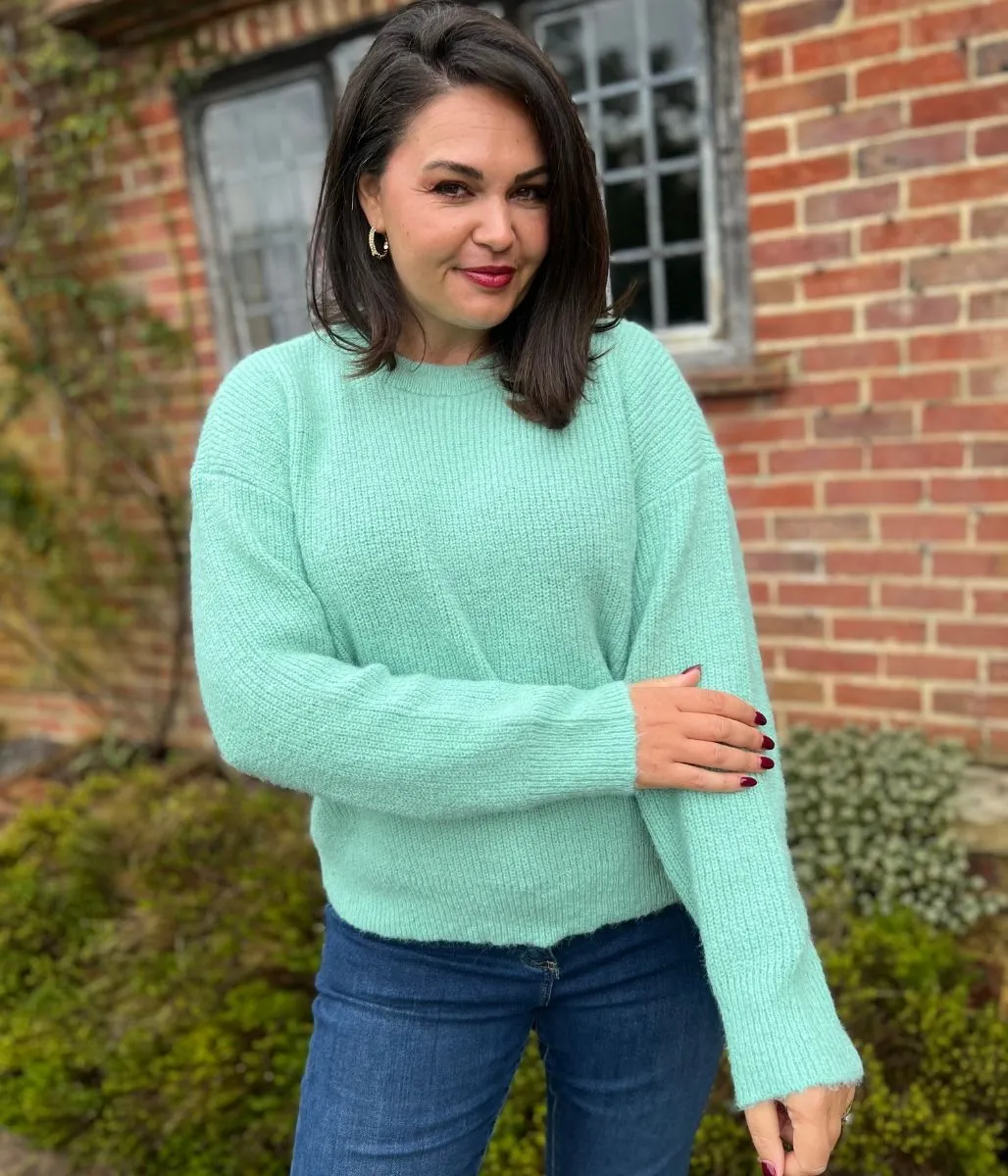 Green Wool Blend Classic Jumper