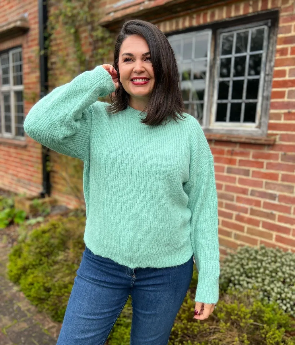 Green Wool Blend Classic Jumper