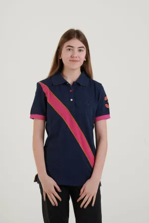 Hazy Blue Womens Short Sleeve Polo Shirt - Carly II