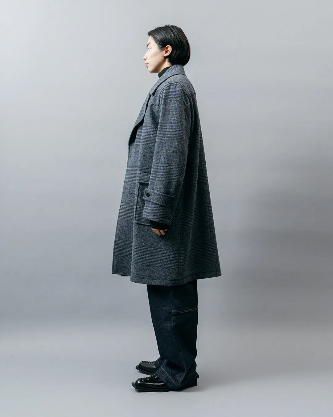 HEAVY WOOL POSTMAN COAT .10【GLEN CHECK】