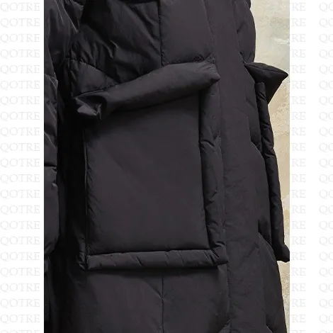 Hooded Simplicity Calf-Length Down Coat