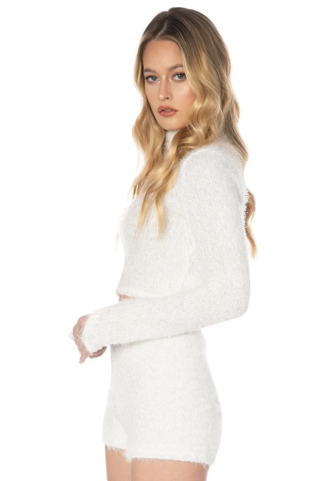 Irresistible Eyelash Knit Sweater White