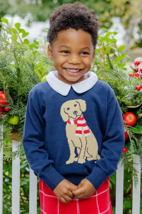 Isaac's Intarsia Sweater - Nantucket Navy Dog