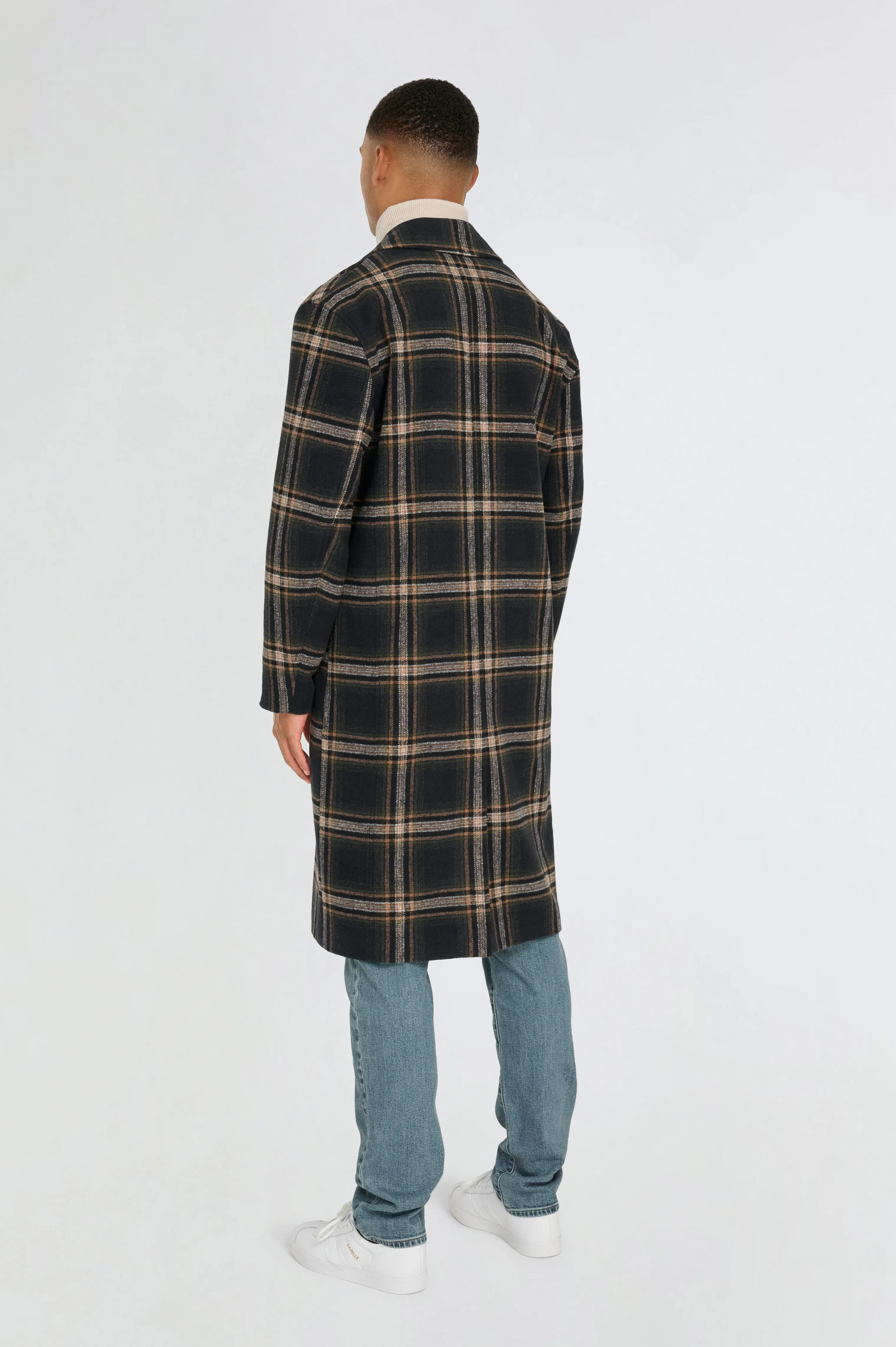 Jacob Fashion Wool Coat with Check Print