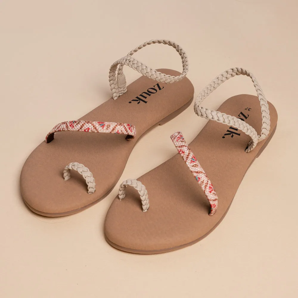 Jaipur Kamal Cream Braided Sandal