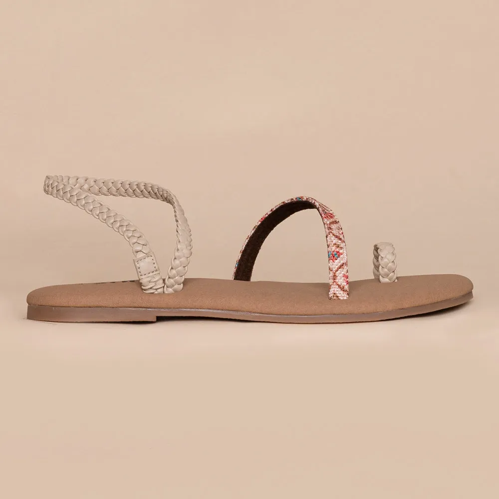 Jaipur Kamal Cream Braided Sandal