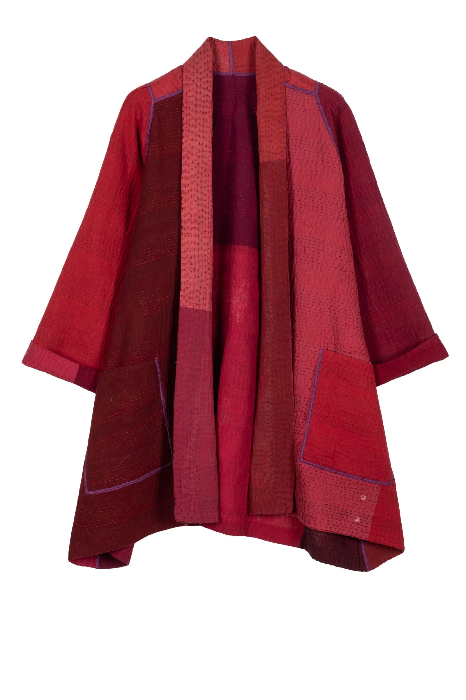 JAIPUR PATCH KANTHA A-LINE JKT - jp4003-red -