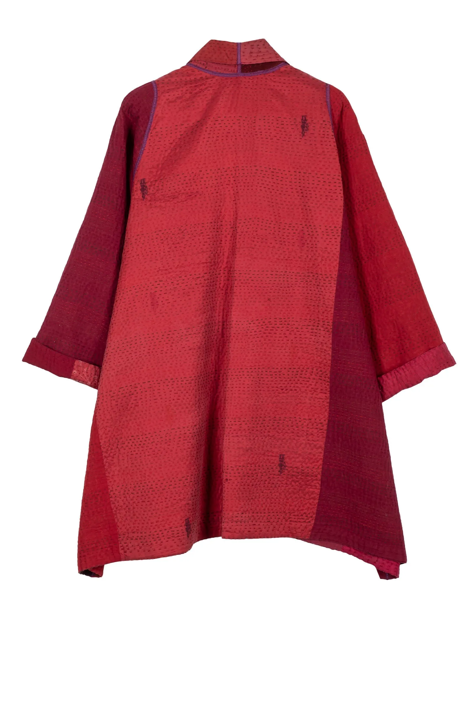 JAIPUR PATCH KANTHA A-LINE JKT - jp4003-red -