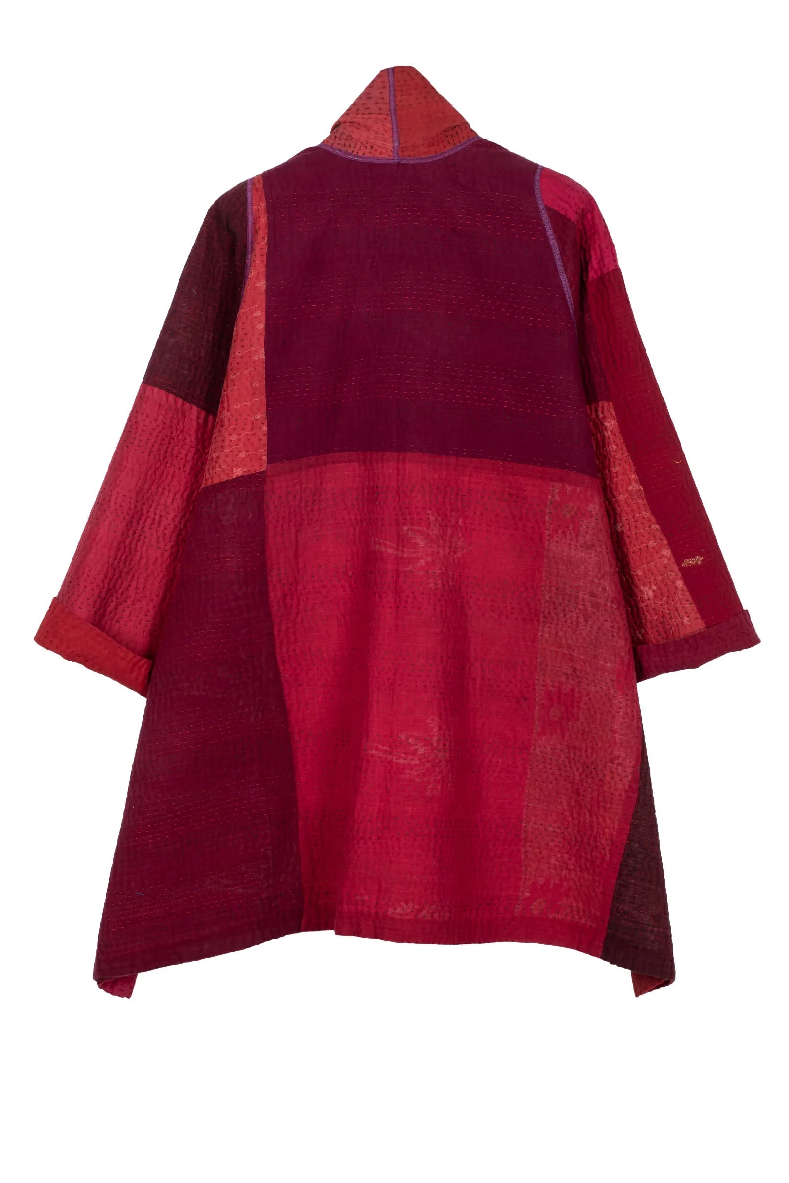 JAIPUR PATCH KANTHA A-LINE JKT - jp4003-red -