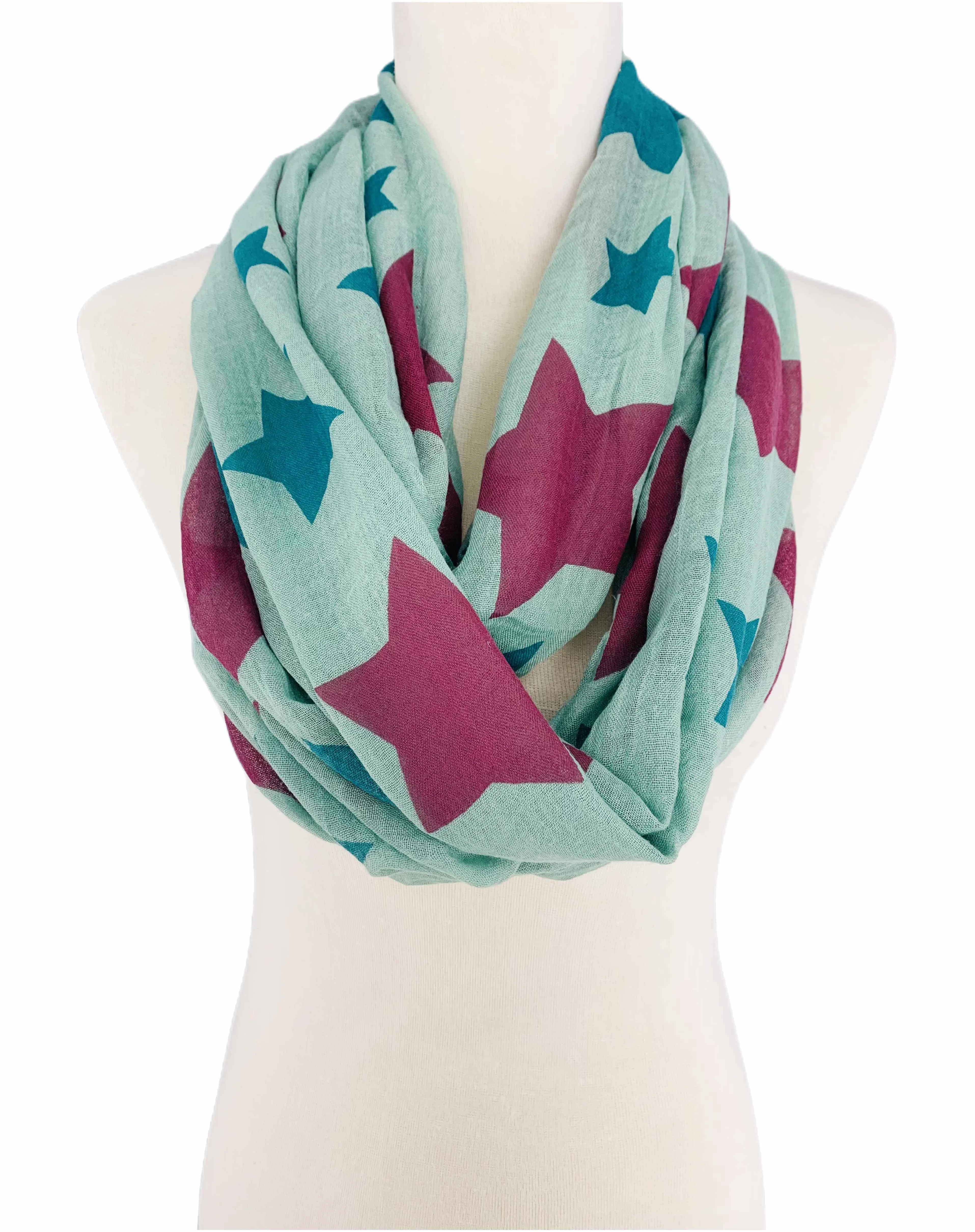 JC011203 Star Infinity Cotton Scarf