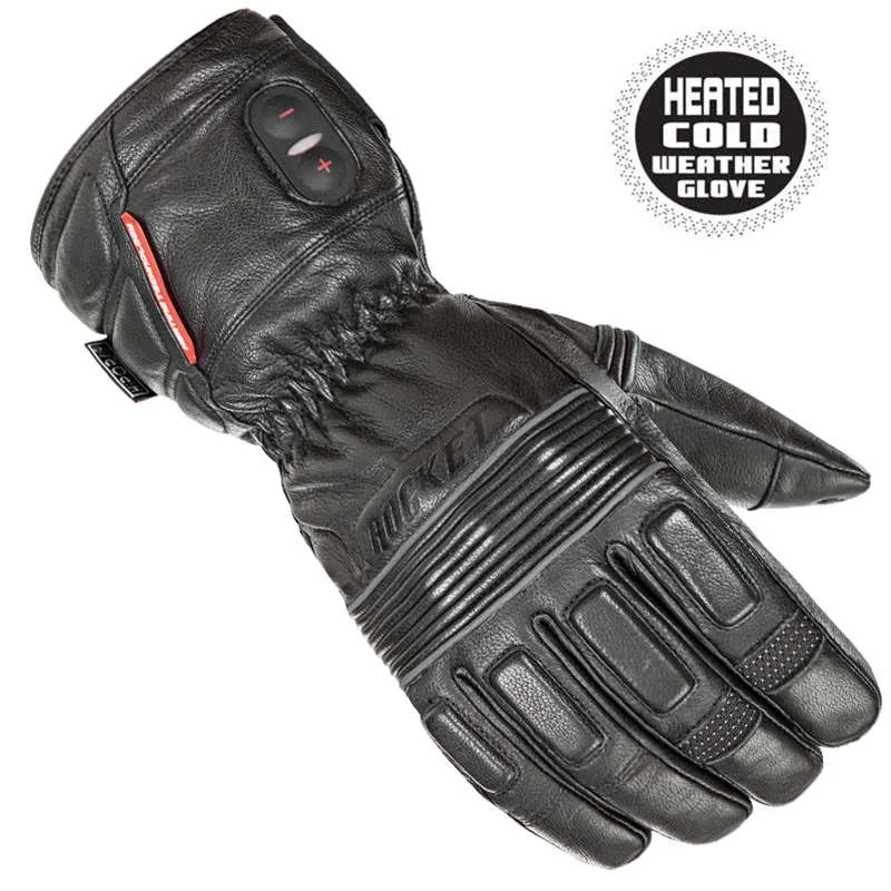 Joe Rocket Leather Burner Heated Cold Weather Leather Gloves Black