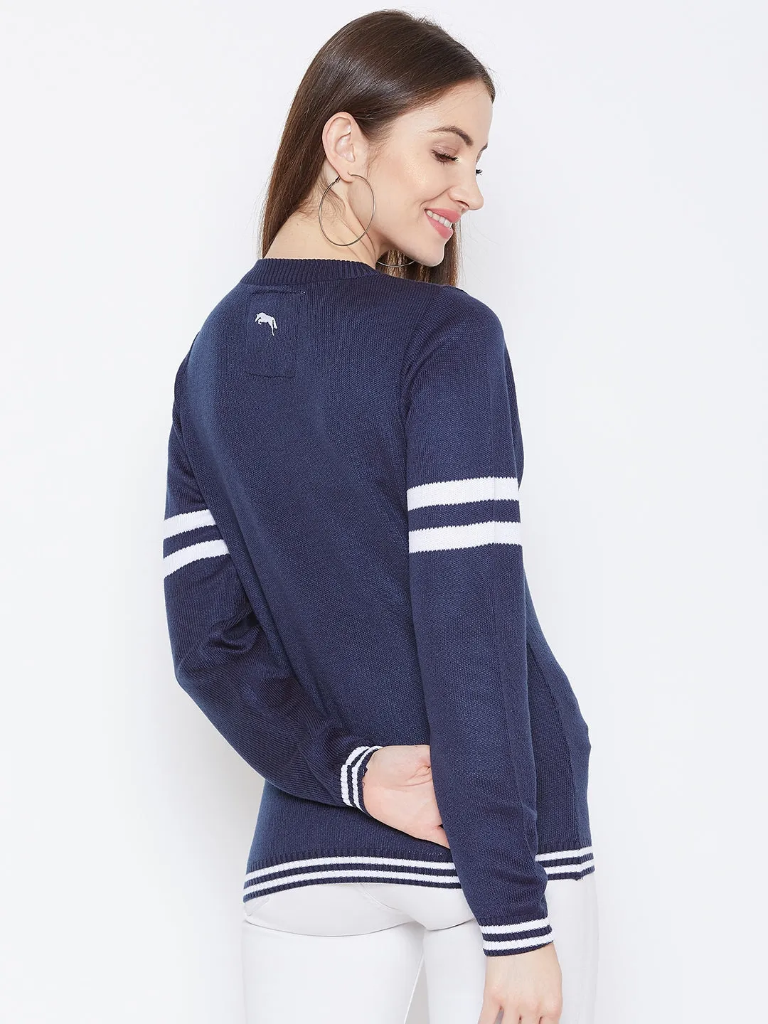 JUMP USA Women Navy Blue Solid Sweaters