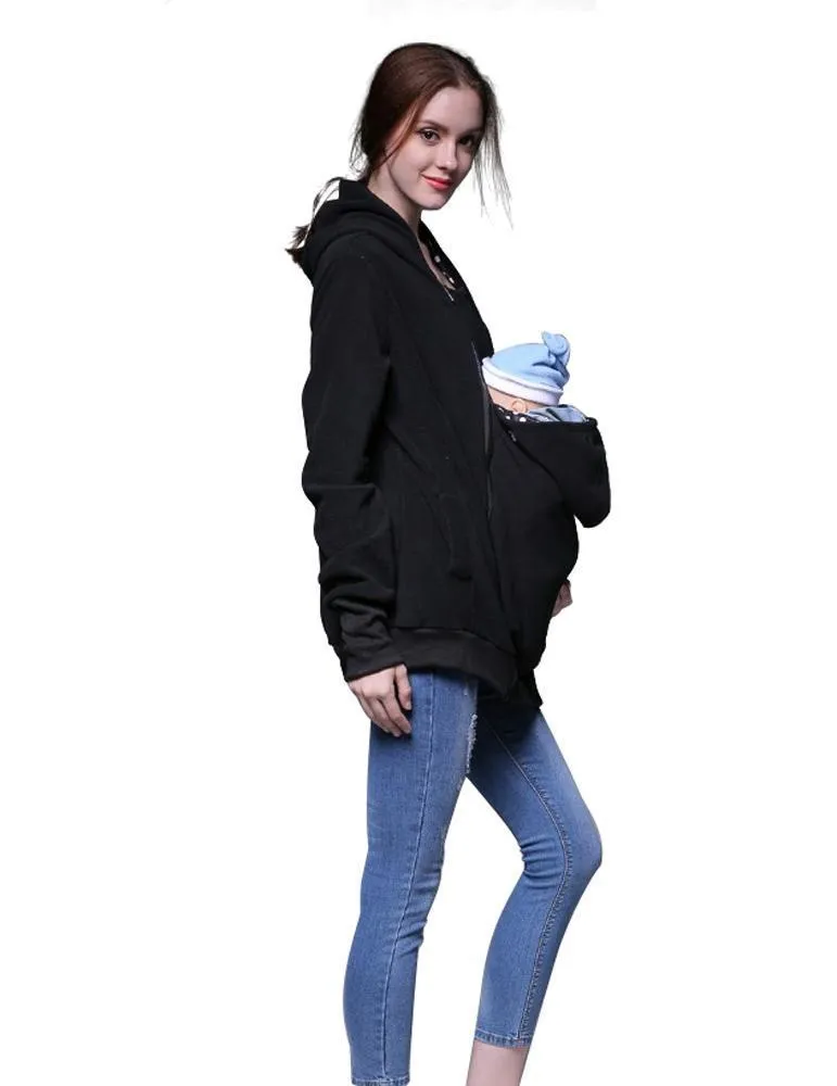 Kangaroo Mom Baby Carrier Hoodie Coat Jacket Pet Bag