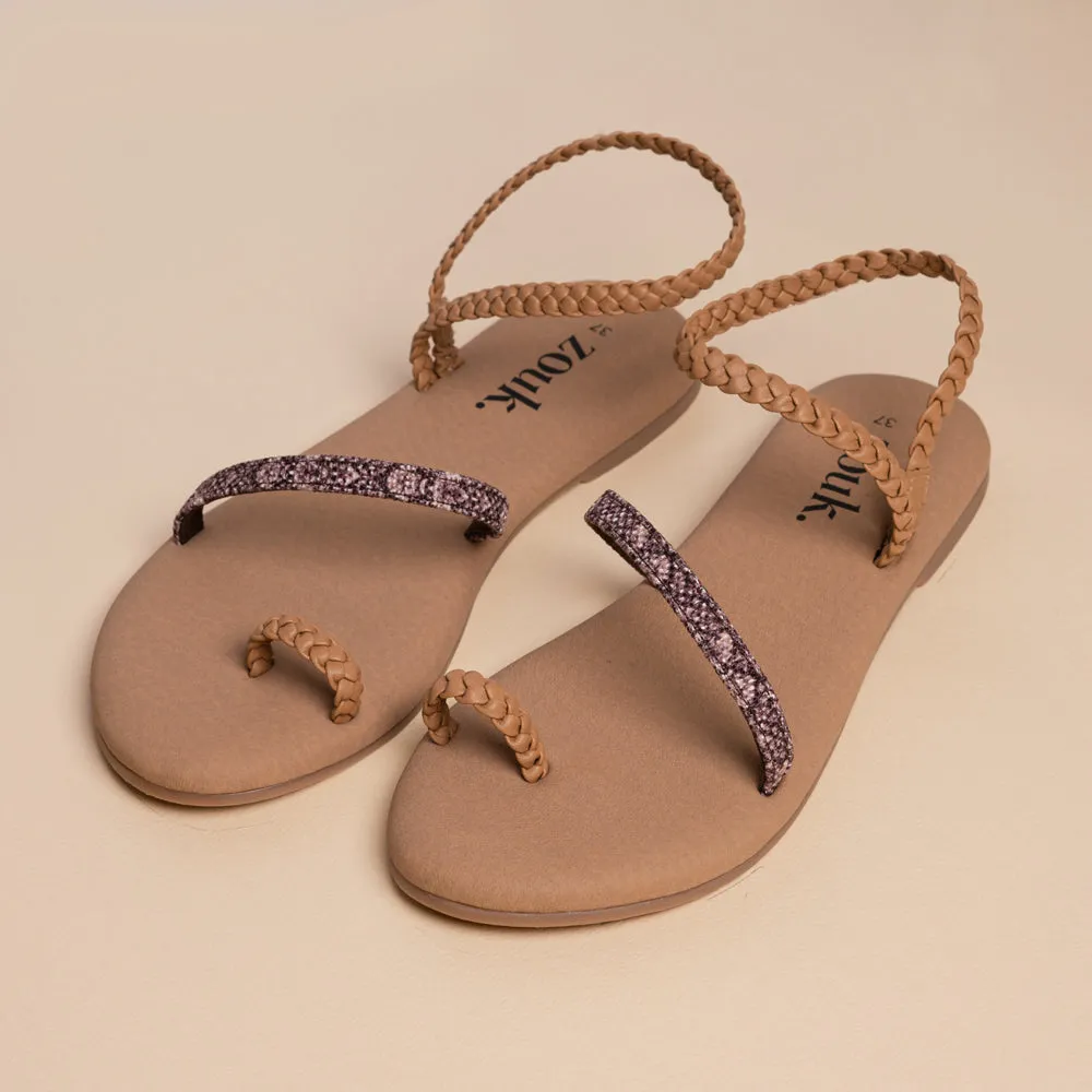 Kashmir Jhallar Tan Braided Sandal