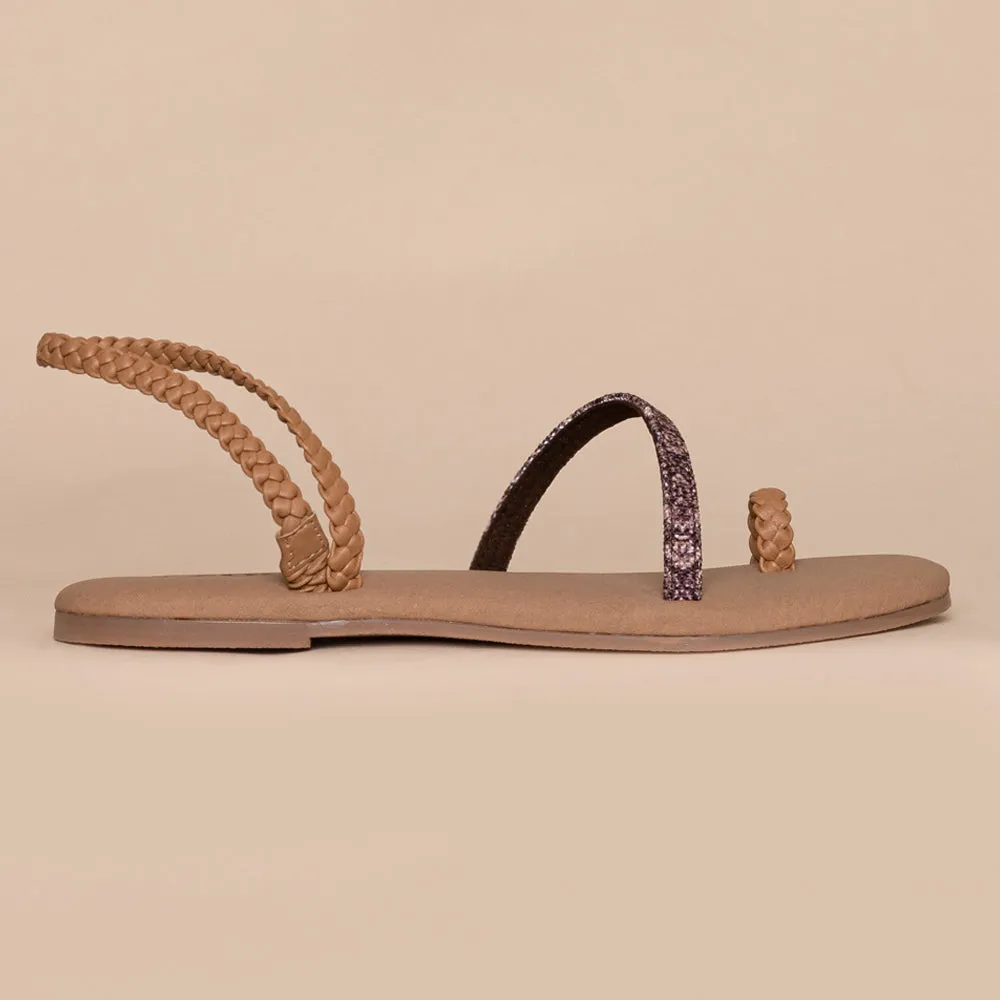 Kashmir Jhallar Tan Braided Sandal