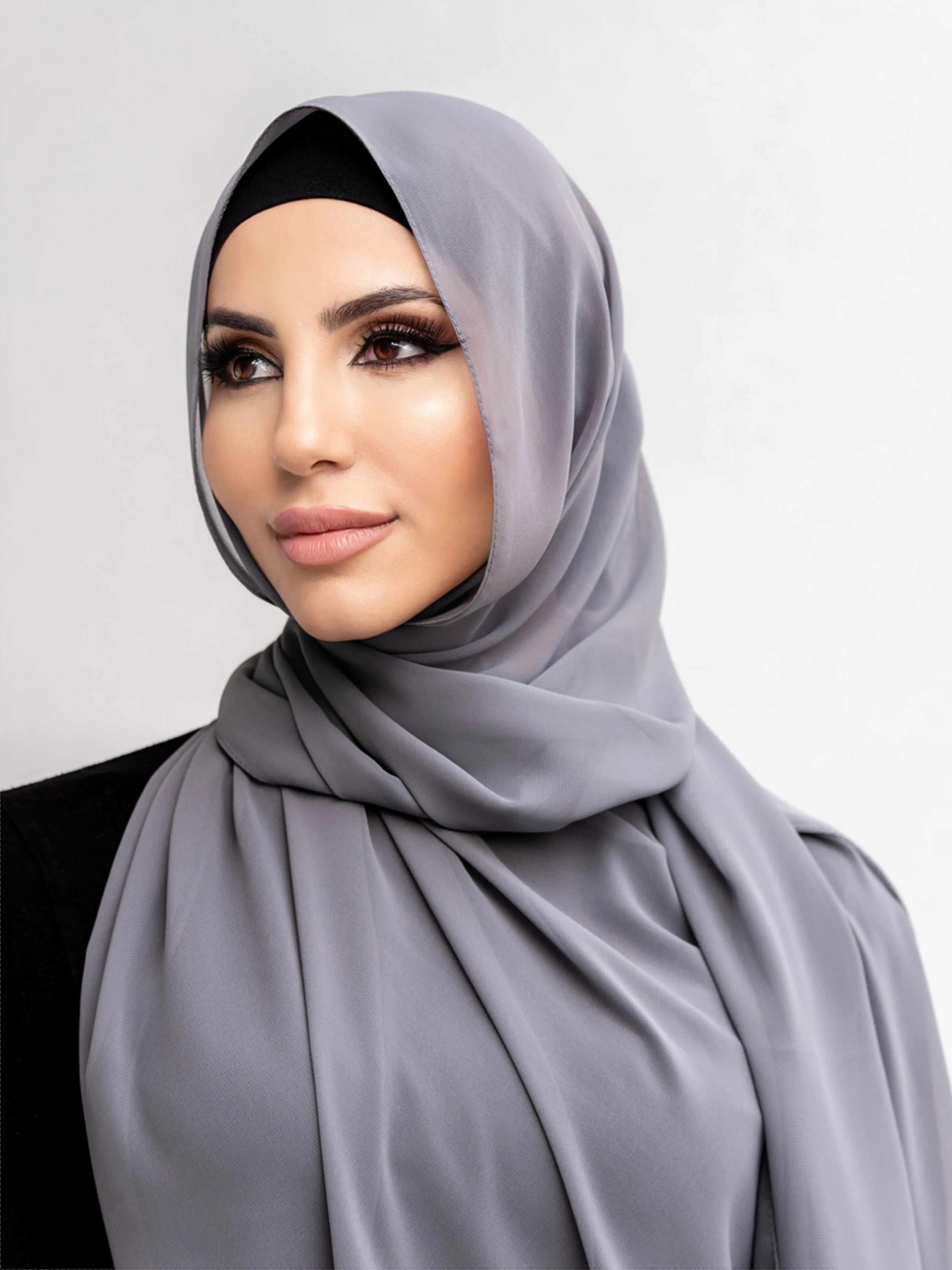 KNIGHT GREY CHIFFON SHAWL