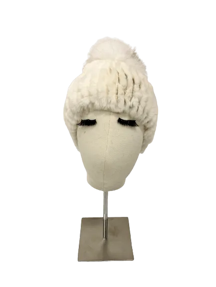 KNITTED LAPIN BEANIE VANIGLIA