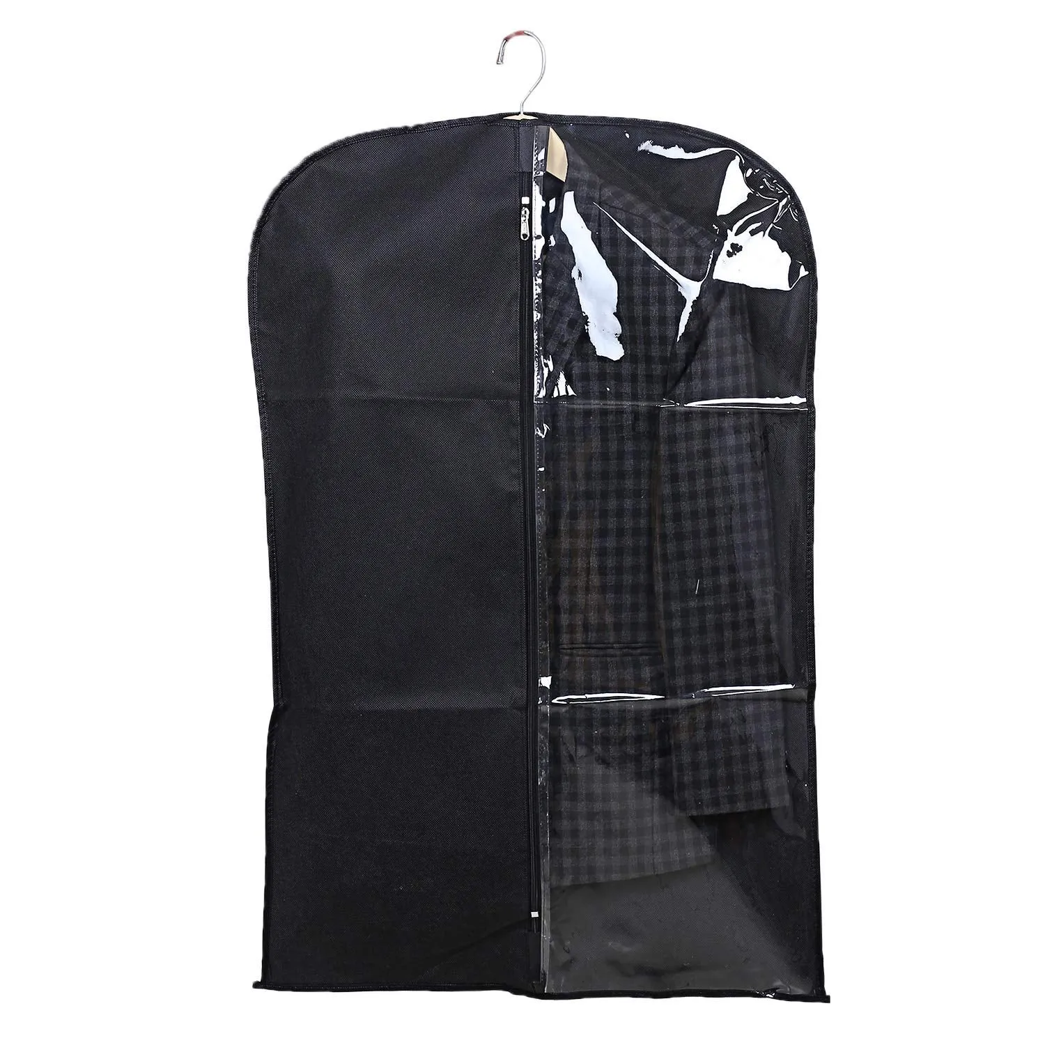 Kuber Industries 12 Pieces Half Transparent Non Woven Men's Coat Blazer Suit Cover (Grey & Black & Brown) -CTKTC41657