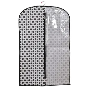 Kuber Industries Polka Dots Printed Half Transparent Non Woven Men's Coat Blazer Cover (Black & White)-KUBMART882_Standard