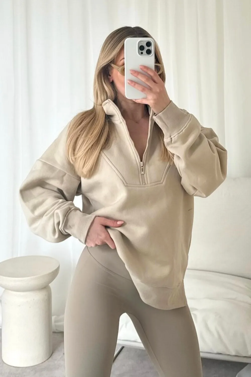 Kylie stone 3/4 zip sweater and leggings