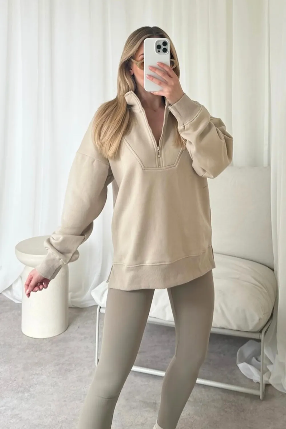 Kylie stone 3/4 zip sweater and leggings