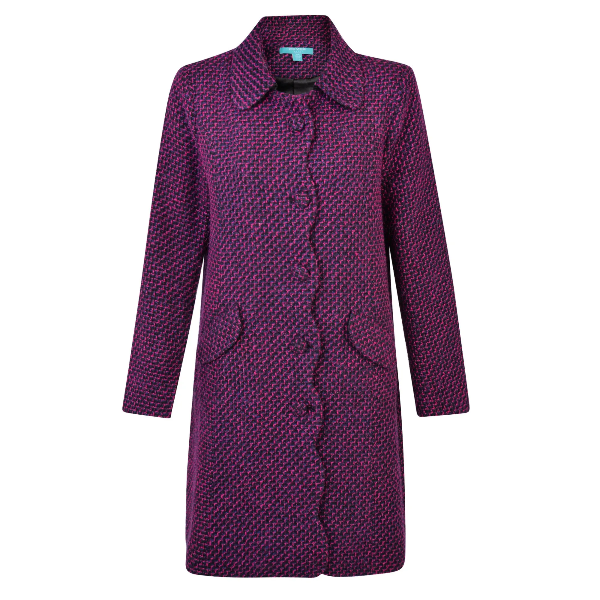 Lana Coat Navy/Raspberry