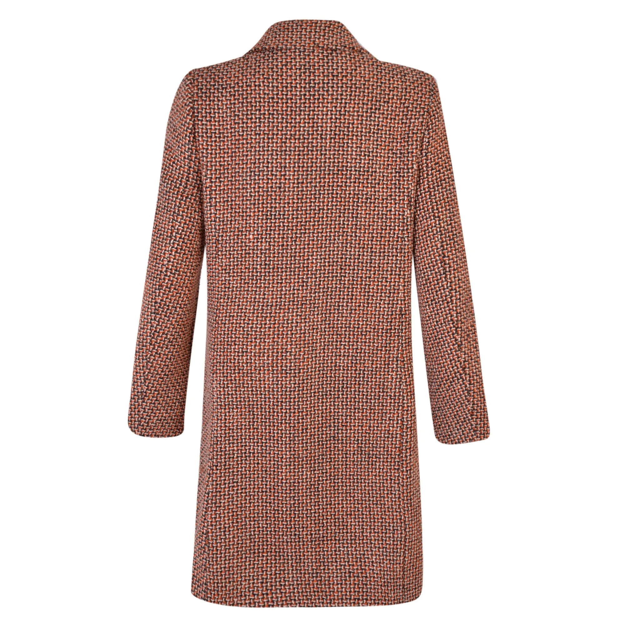 Lana Coat Orange/Brown/Cream