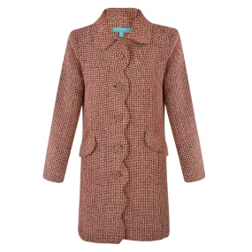 Lana Coat Orange/Brown/Cream