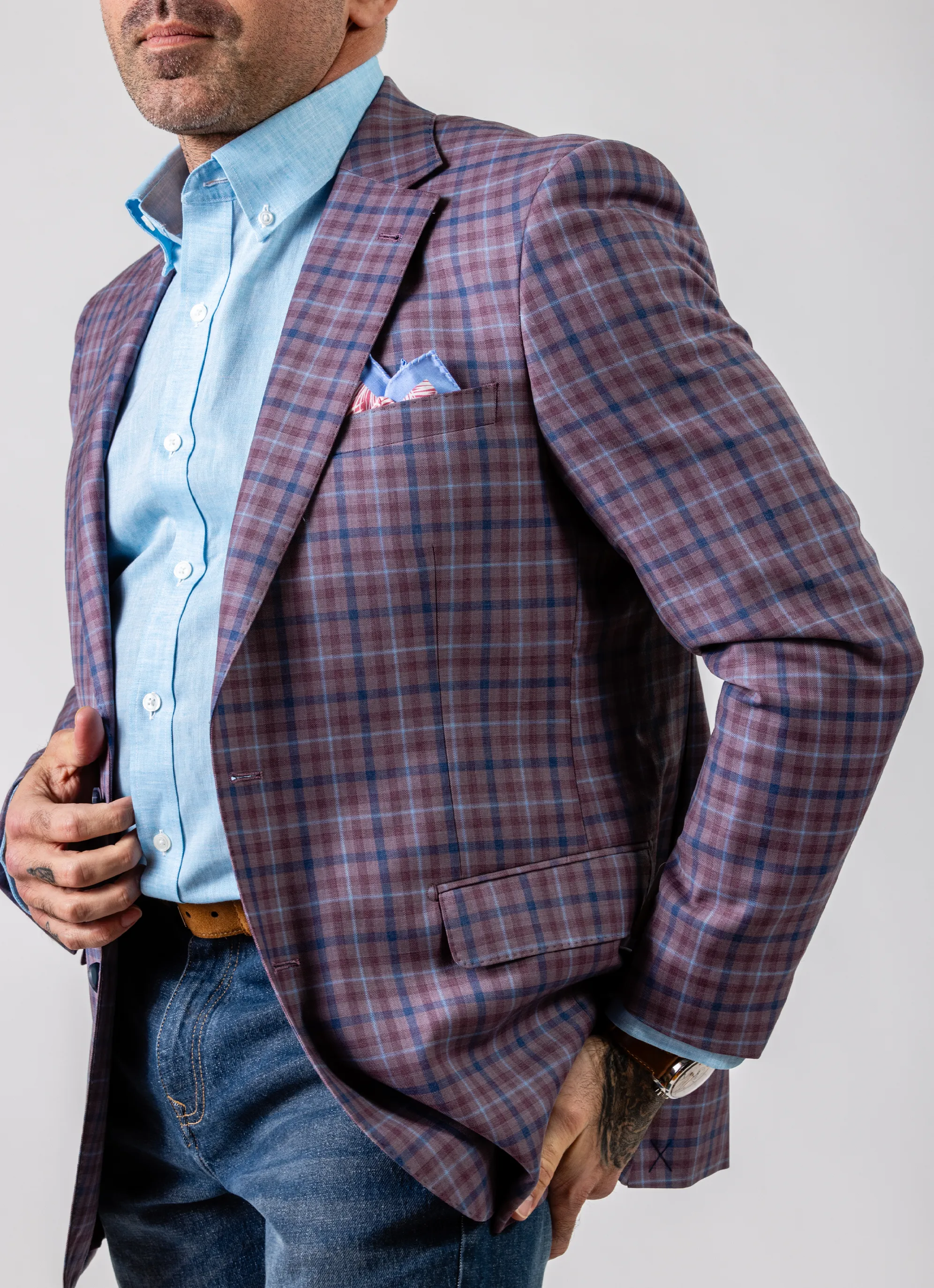 Lavender Check Wool Sport Coat