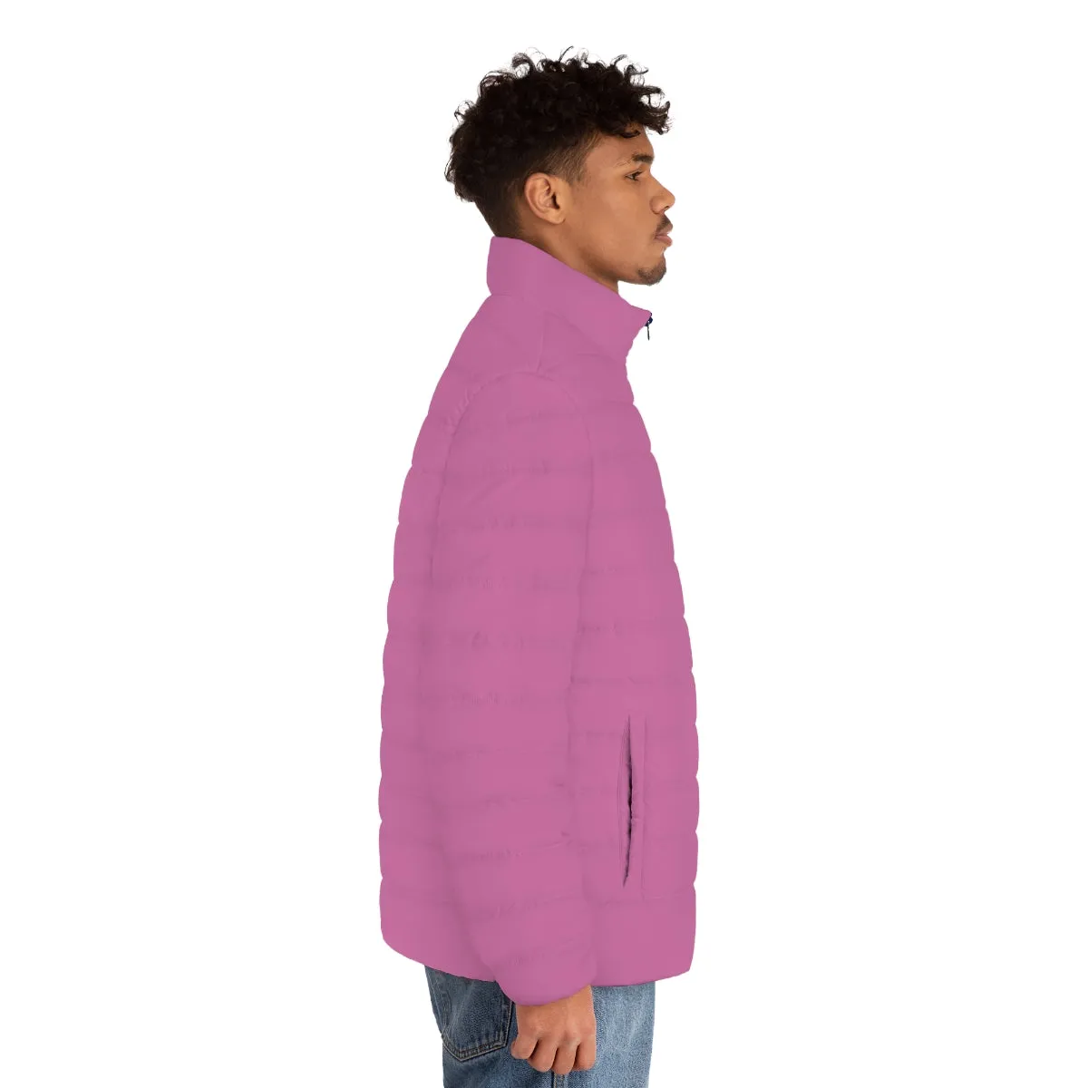 Light Pink Color Men's Jacket, Best Men's Puffer Jacket