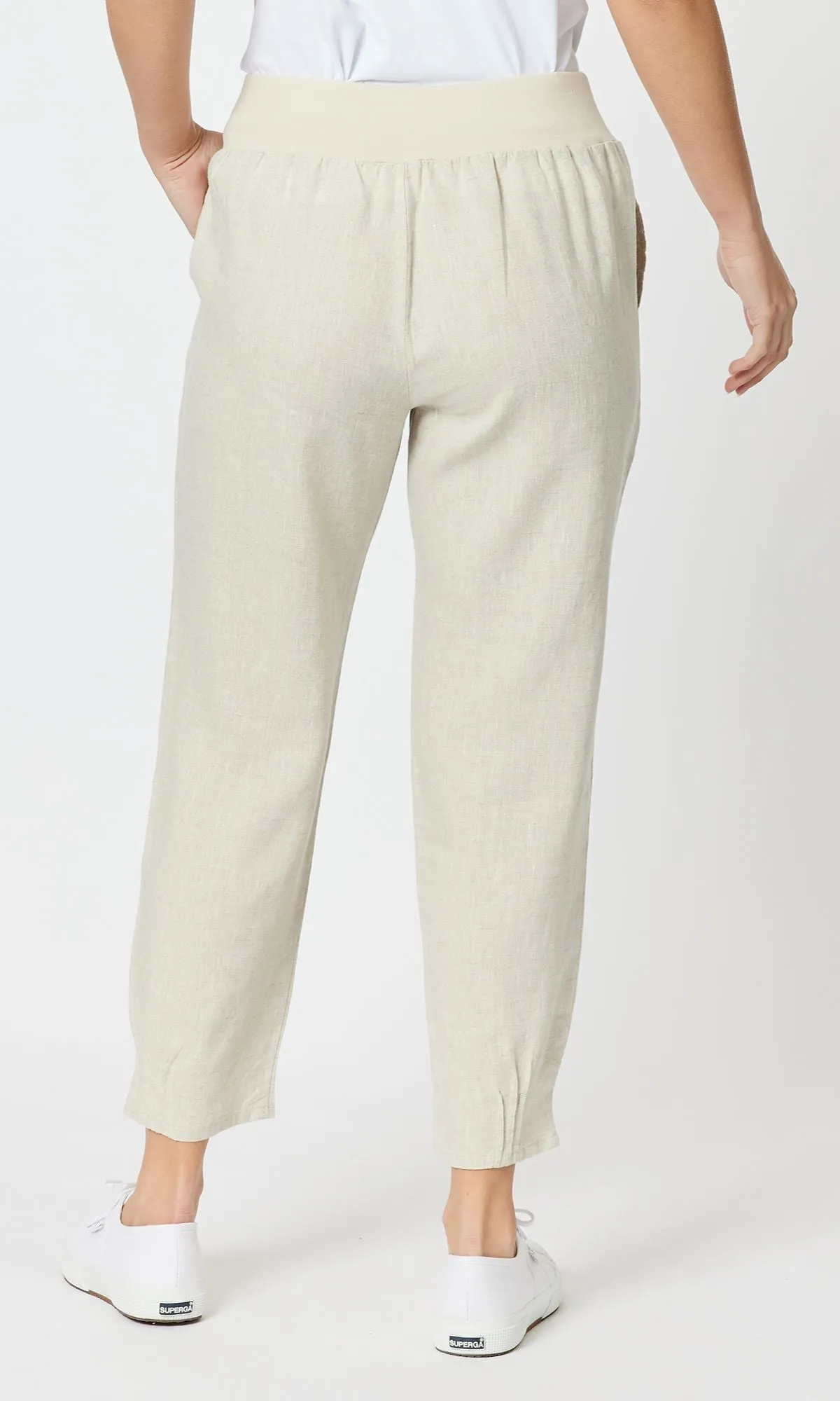 Linen Pant Jersey Waist Natural