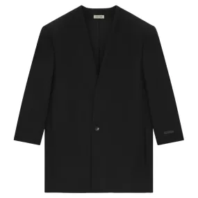 Long Lapelless Suit Jacket