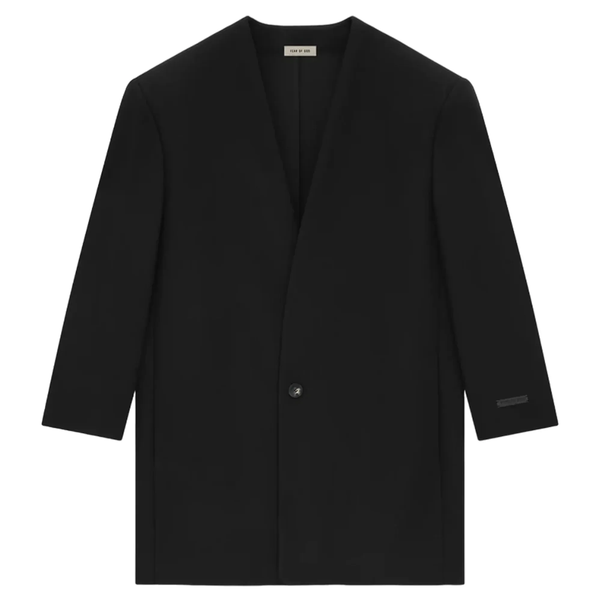 Long Lapelless Suit Jacket