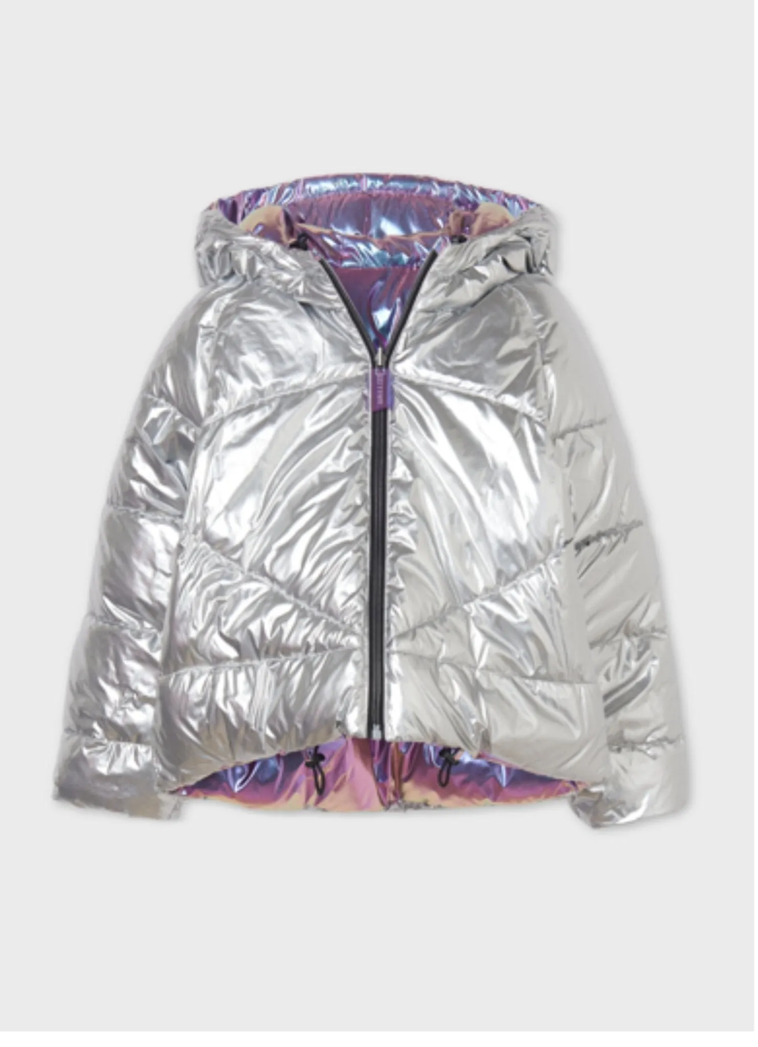 Mayoral Girls Ecofriends Reversible Iridescent & Metallic Coat