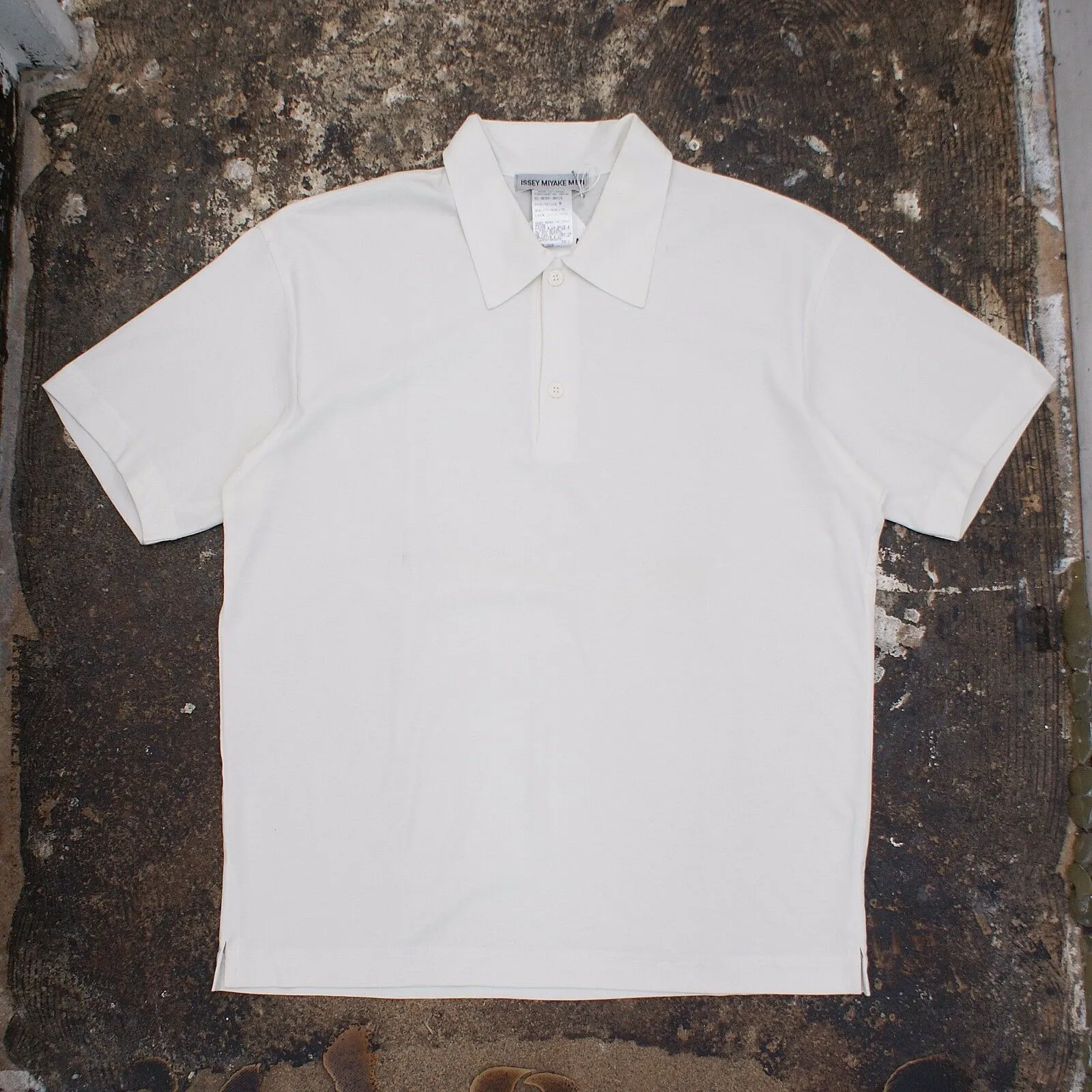 Men Off White Stretch Cotton Polo Shirt