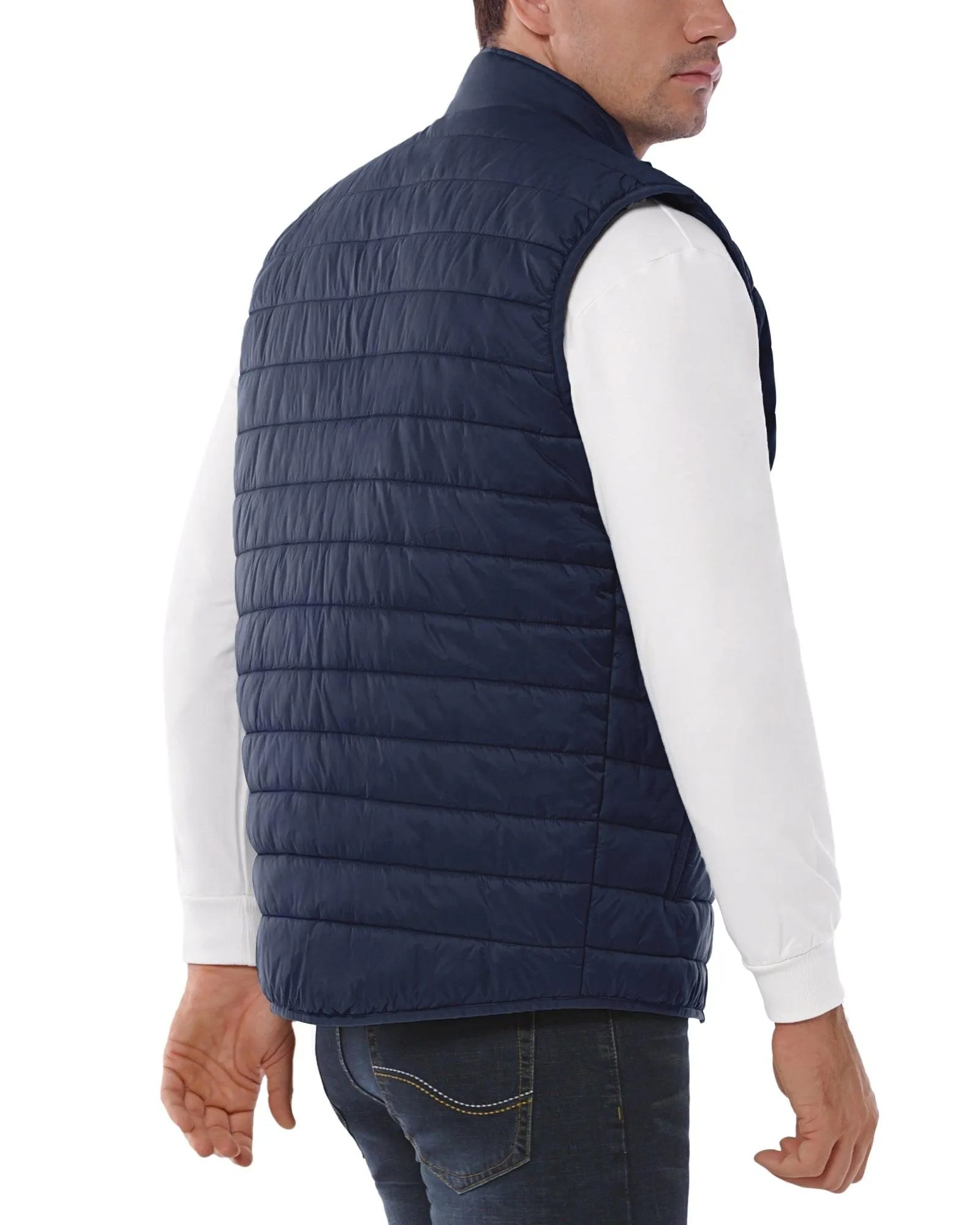 Men's 0.82 lbs Packable Weatherproof Insulated Puffer Gilet with 5 Pockets