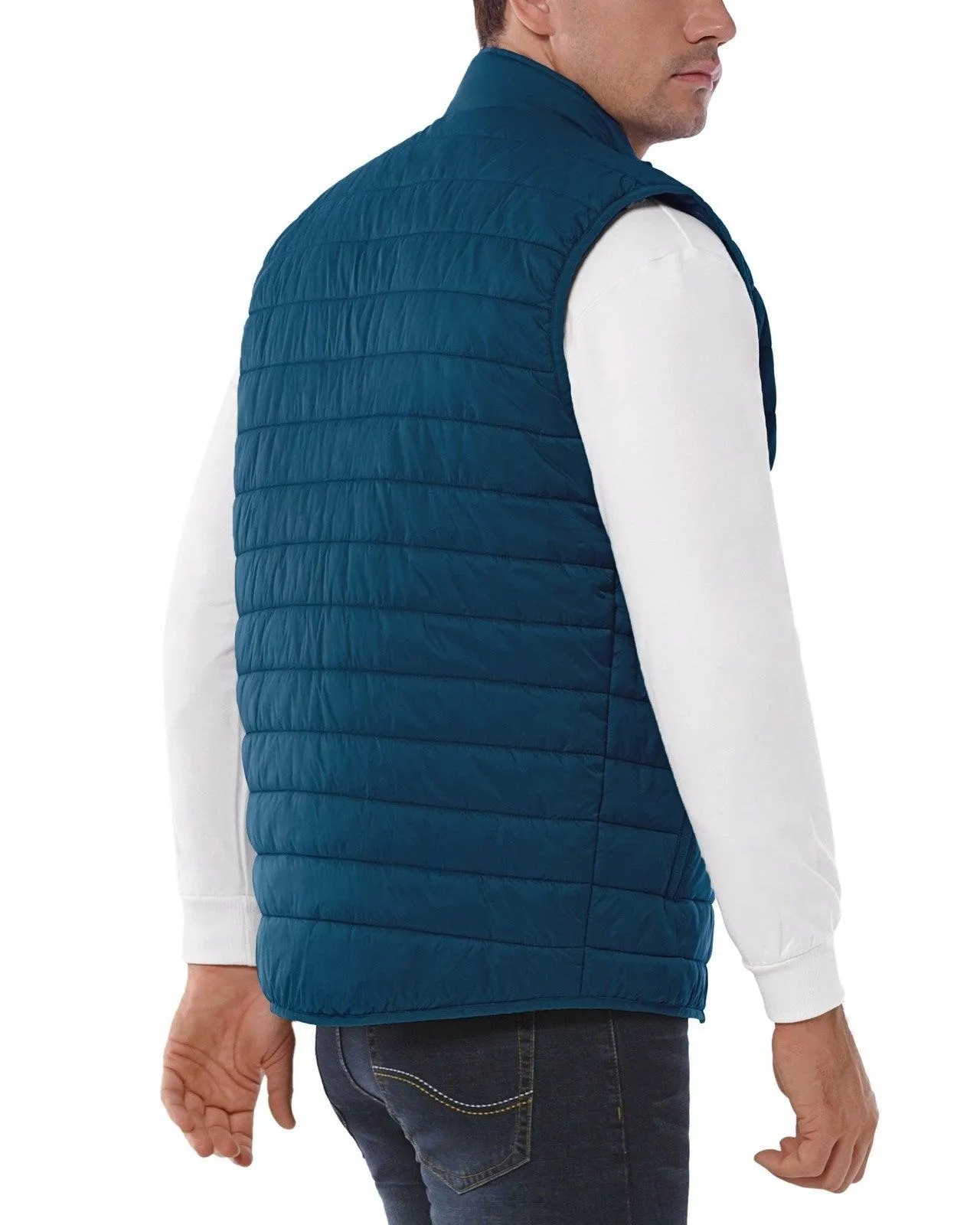 Men's 0.82 lbs Packable Weatherproof Insulated Puffer Gilet with 5 Pockets