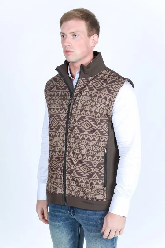 Mens Aztec SoftShell Concealed Carry Water-Resistant Vest - Brown