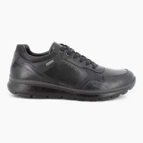 Men's Black Leather GORE-TEX Sneakers by IGI&CO – Breathable & Waterproof