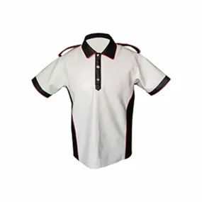 Mens Polo Shirt White Genuine Leather - (Polo-Wht)