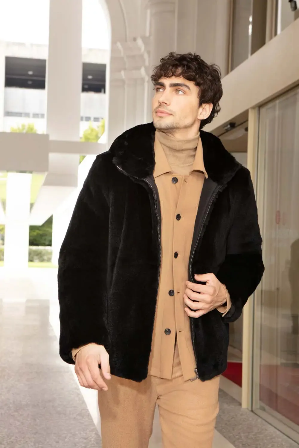 Mens sheared beaver jacket