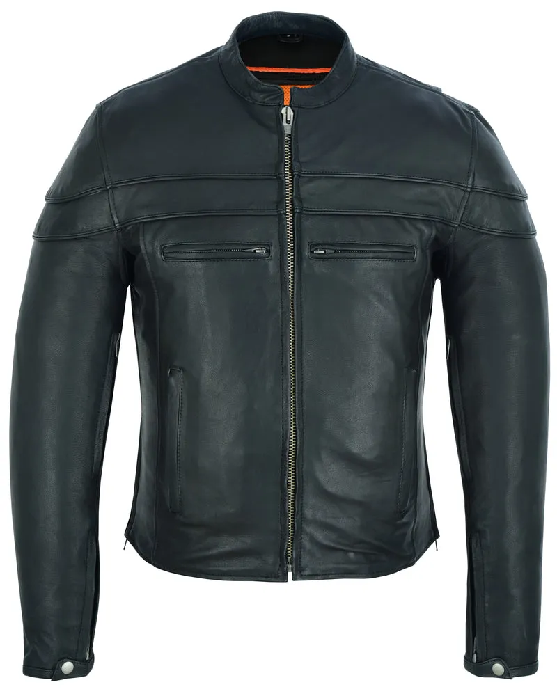 Men's Sporty Scooter Leather Jacket