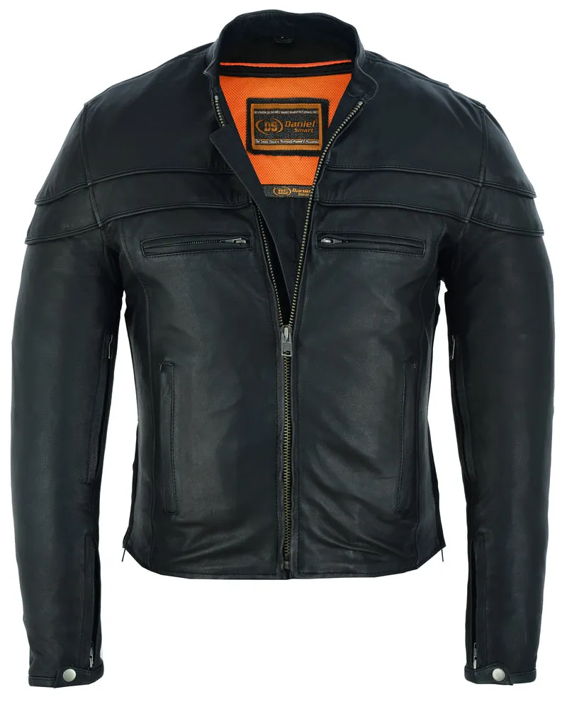 Men's Sporty Scooter Leather Jacket