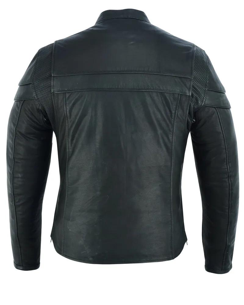 Men's Sporty Scooter Leather Jacket