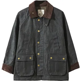 Men's Wax Jacket Green Safari Field Motorcycle Style